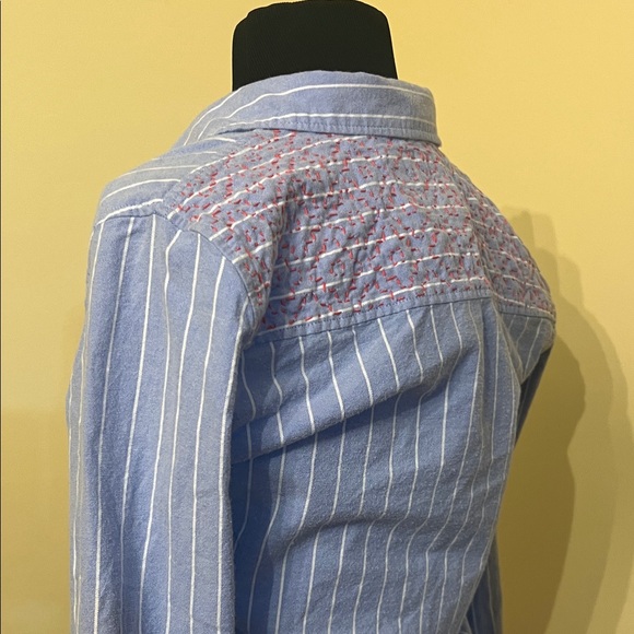 Abercrombie & Fitch Blue Striped Shirt with pink Embroidery - Picture 4 of 6